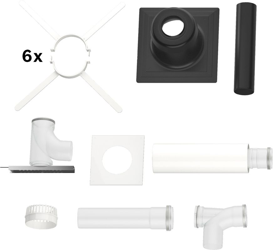 Bosch / Junkers Abgaszubehör FC-Set110-B53 Grundbausatz B53 Kunststoff d:110 mm oben Bild 1