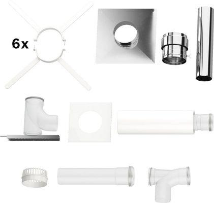 Bosch / Junkers Abgaszubehör FC-Set110-B53 Grundbausatz B53, d:110 mm oben, Farbe silberfarben Bild 2