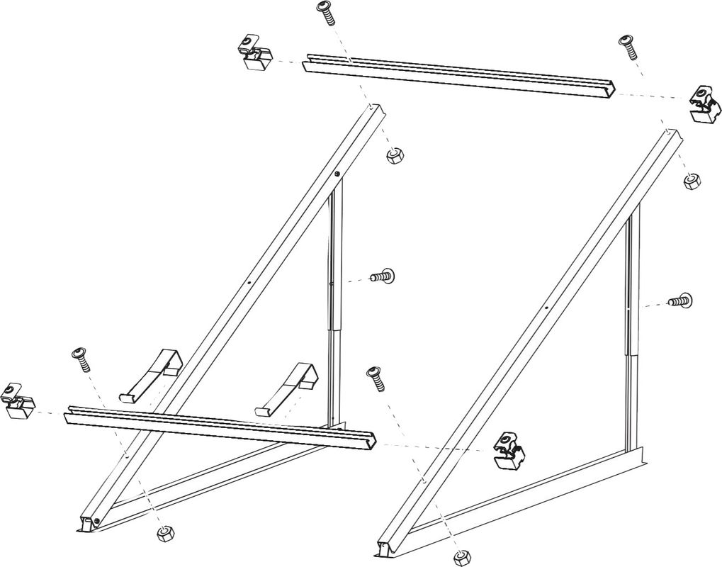 Bosch / Junkers Zubehör Flachkollektoren WMT 3 Flachdachstaender Grundset senkrecht Bild 1