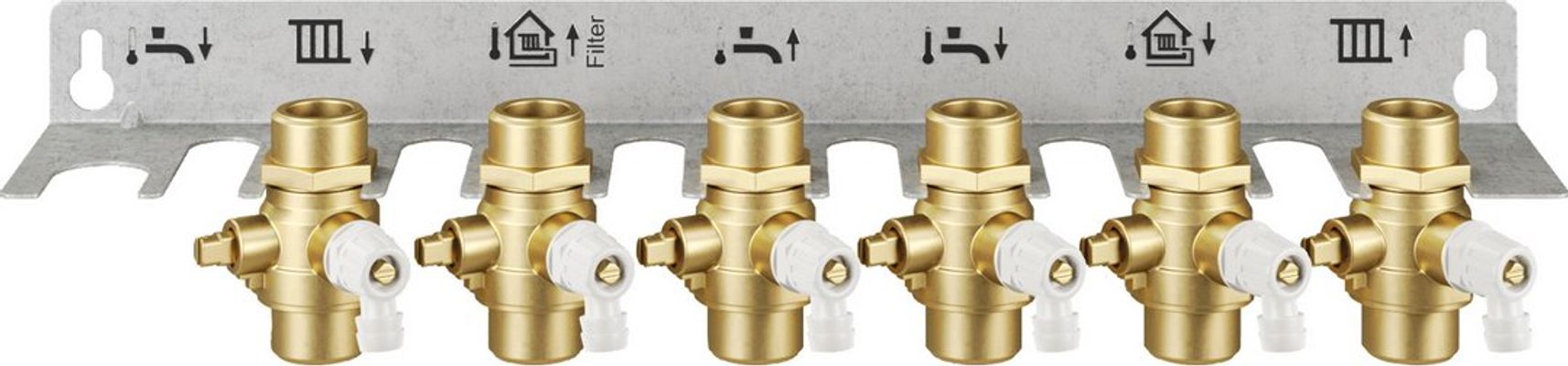 Bosch / Junkers Zubehör, für Wohnungsstationen Montageplatte F7002 RS, 6 Kugelhaehne Bild 2