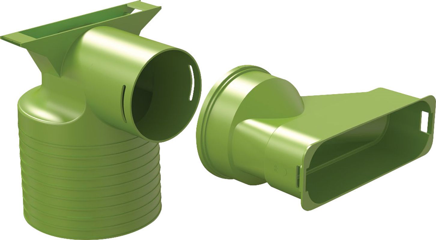 Bosch / Junkers Zubehör Wohnungslüftung FKU140-4 Set Umlenker kurz + Verbinder FKV140-5 Bild 1