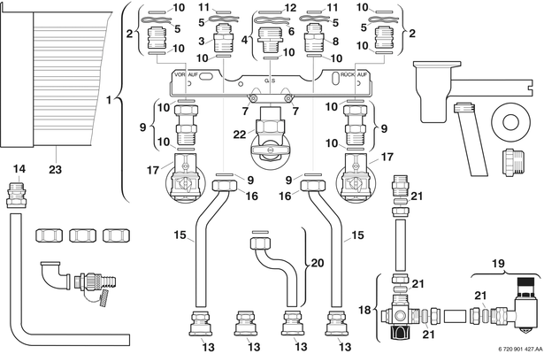 Bosch / Junkers Installationszubehör Nr. 793 Installationssatz, für ST 50-5, ST 80-5 Bild 2