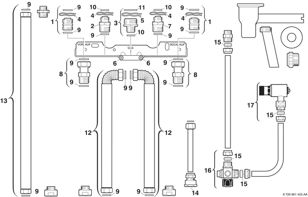 Bosch / Junkers Installationssatz Nr. 686/1, Auf-/Unterputz, für Heizung und Sanitaer Bild 4