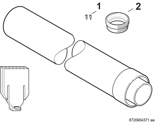 Bosch / Junkers Luft-/Abgasverlaengerung AZ 190, 80/110 mm, max. Rohrlaenge, 500 mm Bild 4