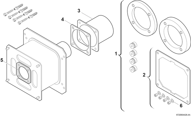 Bosch / Junkers Abgaszubehör AZ 327, für Austausch, Abgasanschluss hinten Bild 3