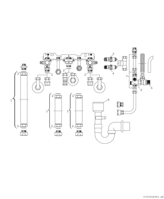 Bosch / Junkers Installationssatz Nr. 615/2.1, Aufputz, für Heizung und Sanitaer Bild 3