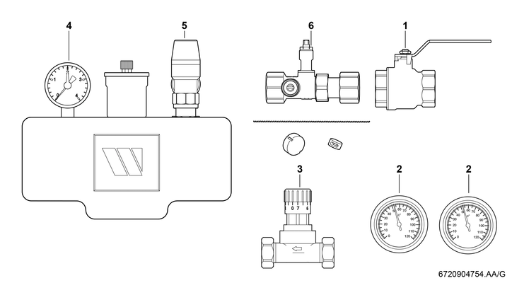 Bosch / Junkers Zubehör Solewaermepumpen Nr. 1121 Heizkreissystempaket, 170 x 275 x 350 mm Bild 3