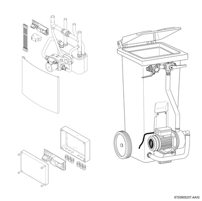 Bosch / Junkers natürliche Kühlstation NKS-1, mit Hocheffizenzpumpe, 580 x 460 x 580 mm Bild 3