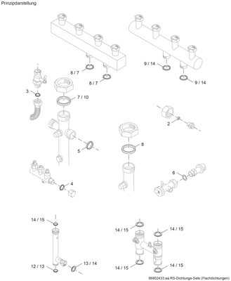 Bosch / Junkers Ersatzteil TTNR: Dichtungssatz Flachd HS / HSM everp V1 Bild 3