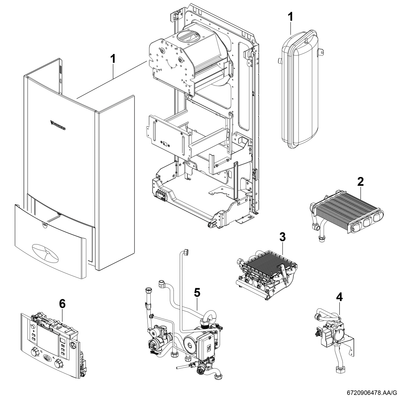 Bosch / Junkers Gas-Heizwertgeraet, wandhaengend CERAMINI ZSR 5/10-7 KE 21, 770 x 450 x 275 Bild 3