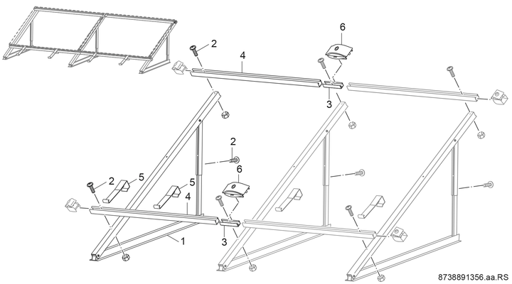 Bosch / Junkers Zubehör Flachkollektoren FKF 5-2 Flachdach Erweiterungsset waagerecht Bild 4