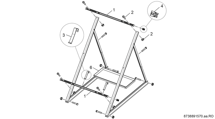 Bosch / Junkers Zubehör Flachkollektoren WMT 3 Flachdachstaender Grundset senkrecht Bild 3
