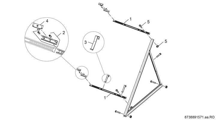 Bosch / Junkers Zubehör Flachkollektoren WMT 4 Flachdachstaender Erweiterungsset senkr. Bild 3