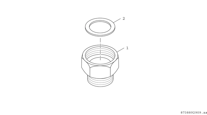 Bosch / Junkers Installationszubehör Reduzierstück Set G 1 1/2 x G1 (2 Stück), für GC7000F-50 Bild 3