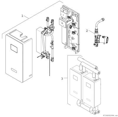 Bosch / Junkers Zub. Frischwasserstationen ZVS 3 Kaskadenverrohrung, für zwei FF27 / 40 Bild 3