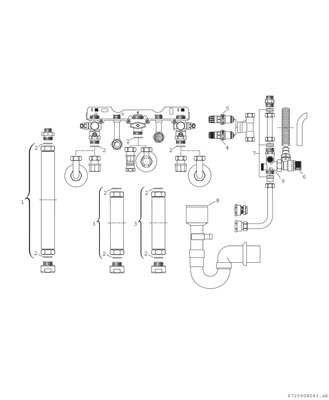 Bosch / Junkers Installationssatz Nr. 615/2.2, Unterputz, für Heizung und Sanitaer Bild 3