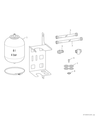 Bosch / Junkers Trinkwasserausdehnungsgefäss EV 8 DHW, Inhalt: 8 L Bild 3