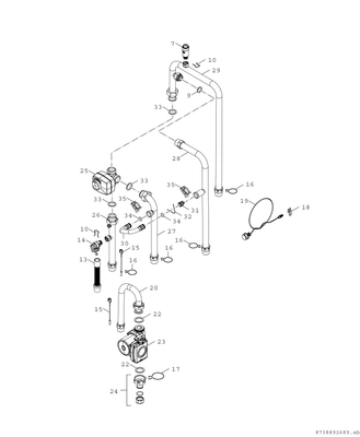 Bosch / Junkers Hydraulikeinheit AWB 9, Stücklistenkomponente Monobl.-Wärmepumpe Bild 5