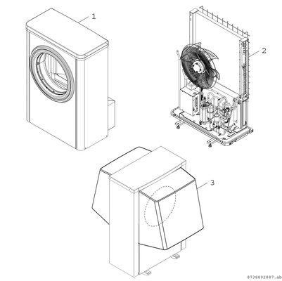 Bosch / Junkers Luftwaermepumpe CS7001i AW 5 OR-S, Ausseneinheit Monoblock-WP, 1370 x 930 x 440 mm, Farbe weiß Bild 3