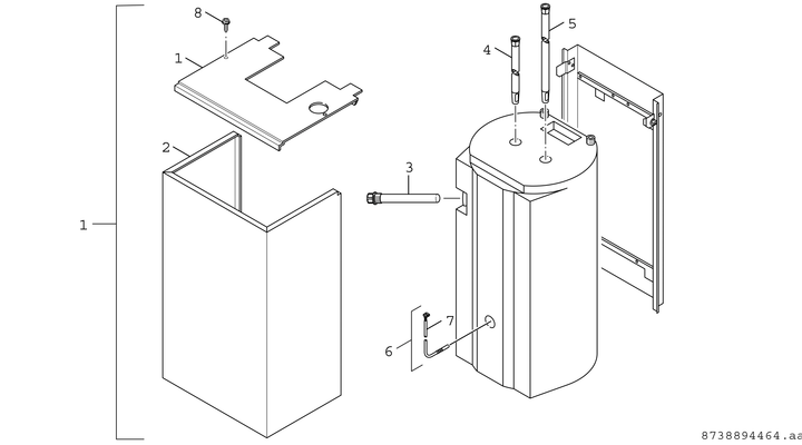 Bosch / Junkers wandhaengender Systemspeicher STORA W 80 OB C, 1170 x 450 x 360, 80 L, Farbe weiß Bild 3