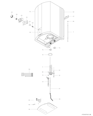 Bosch / Junkers Wandspeicher TR5500T 30 EB, 30l, (ehem. Siemens DG30025 / 26), 655 x 394 x 470 mm, Farbe weiß Bild 3