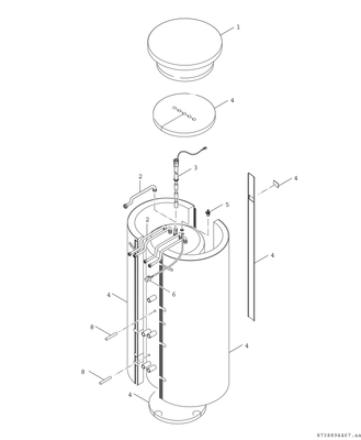 Bosch / Junkers Solar-Warmwasserspeicher CS 750 C Stücklistenkomponente Tank, ohne Mantel, Farbe silberfarben Bild 4