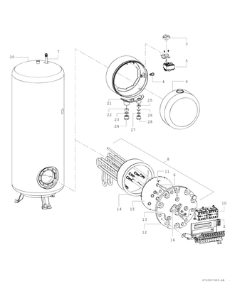 Bosch / Junkers Standspeicher TR2000TF 300T, 300l, (ehem. Siemens DS30022), 1560 x 650 x 800 mm, Farbe weiß Bild 3