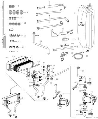 Bosch / Junkers Installationszubehör CS 31 Anschlussset 1 HK, mit Systemtrennung Bild 3