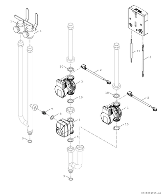 Bosch / Junkers Anschluss-Set AWMB-2HK, für Puffermodul AWMB, 300 x 350 x 500 mm Bild 4