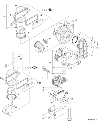 Bosch / Junkers Gas-Brennwertgeraet, wandhaengend Condens GC9001iW 20 H 21/23, Farbe weiß Bild 5