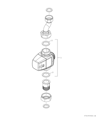 Bosch / Junkers Schutzventil, für Fussbodenheizung 55°C, mit 3/4" Adapter Bild 3