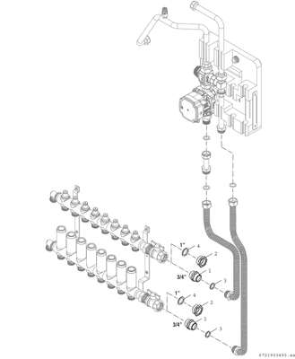 Bosch / Junkers Zubehör, für Wohnungsstationen Anbindungsset, für Heizkreisverteiler Bild 3