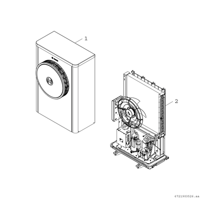 Bosch / Junkers Luftwaermepumpe CS7400i AW 5 OR-S, Ausseneinheit Monoblock-WP, 1510 x 440 x 930 mm, Farbe weiß Bild 3