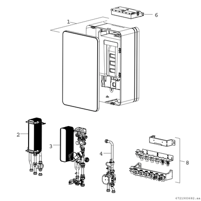 Bosch / Junkers Montageplatte Aufputz, für F8001 Bild 3
