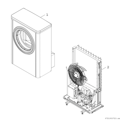 Bosch / Junkers Luftwaermepumpe CS7001i AW 13 OR-T Ausseneinheit Monoblock-WP, 1680 x 580 x 1200 mm, Farbe weiß Bild 3