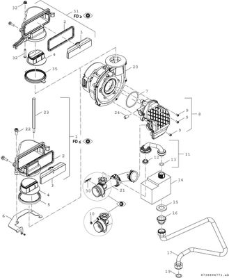 Bosch / Junkers Gas-Brennwertgeraet, wandhaengend, Condens GC7000iW 42 23/21, 840 x 440 x 350 mm, Farbe weiß Bild 5