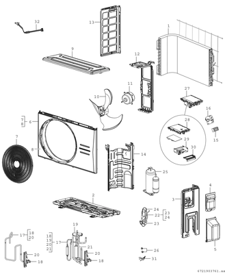 Bosch / Junkers Klimageraet CL3000i 26 E, Split Ausseneinheit, 495 x 720 x 270, 2,6 kW Bild 4