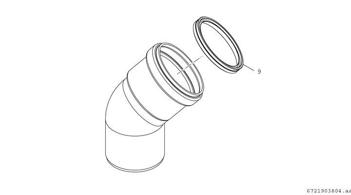 Bosch / Junkers Abgaszubehör FC-SE200-45 Bogen 45 Gr, d:200 mm, PP Bild 3