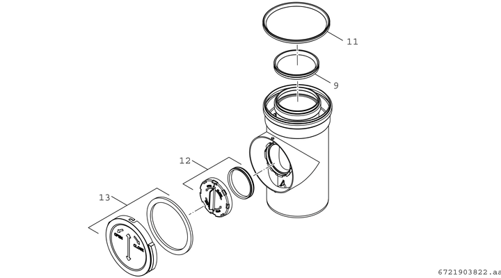Bosch / Junkers Abgaszubehör FC-CR160 Prüföffnung d:160/225 mm Bild 3