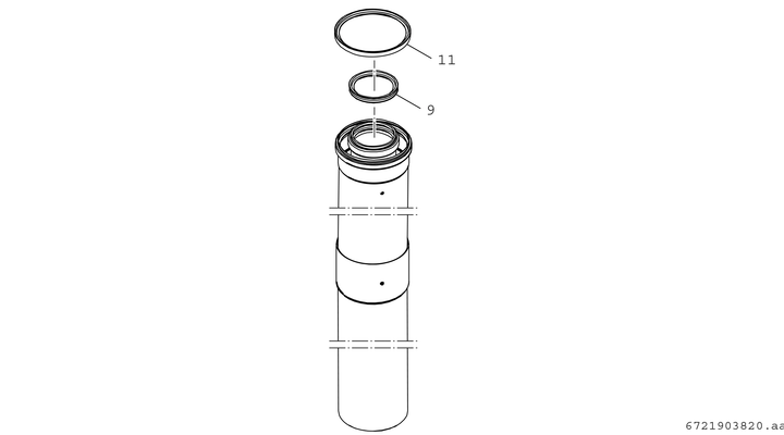 Bosch / Junkers Abgaszubehör FC-C160-1000 Verlängerungsrohr d:160 / 225 mm, Länge: 1000 mm Bild 3