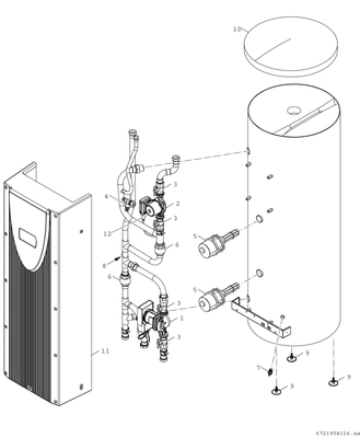 Bosch / Junkers Zub, für Luftwaermepumpen BH 300 P Puffermodul, mit 300l-Pufferspeicher, 1950 x 730 x 940 mm Bild 4