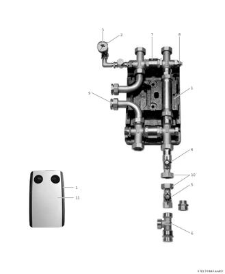 Bosch / Junkers Zubehör, für Luftwaermepumpen DDV 32 Doppelt differenzdruckloser Verteiler 32, 280 x 560 x 350 mm Bild 4