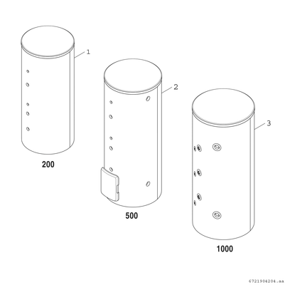 Bosch / Junkers Pufferspeicher STORA BP 1000 E 1 C, für Wärmepumpenanwendung,2085 x 990,1000L, 2210 mm Bild 3