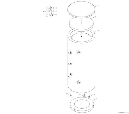 Bosch / Junkers Pufferspeicher STORA BP 1000 E 1 C, für Wärmepumpenanwendung,2085 x 990,1000L, 2210 mm Bild 4