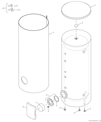 Bosch / Junkers Pufferspeicher Stora BP 500 EP 1 C, für Wärmepumpen CS5000AW, 500 L, 2200 mm, Farbe silberfarben Bild 4