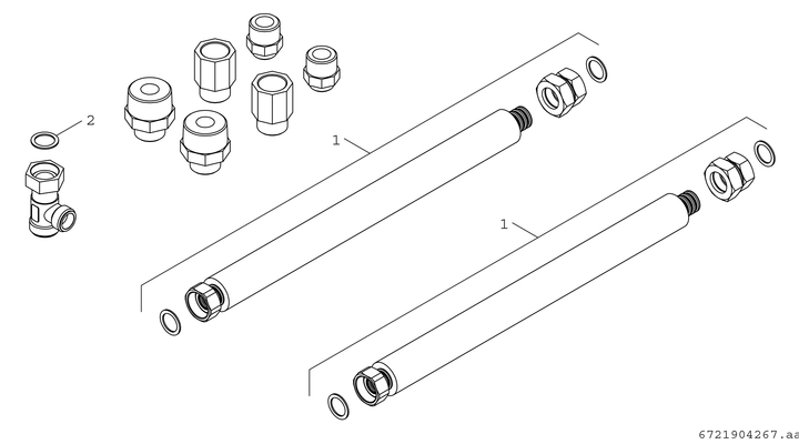 Bosch / Junkers Installationszubehör CS 39 Anschlussrohrsatz Puffer, flexibel, L=2m Bild 3