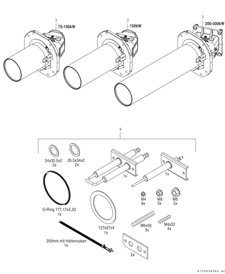 Bosch / Junkers Unterkomponente Kessel GC 7000 F Condens 7000 F - 100 H (rechts) Bild 8