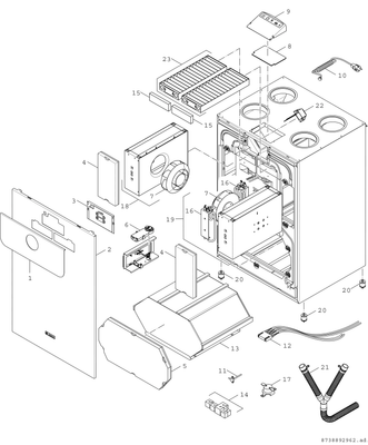 Bosch / Junkers Wohnungslüftungsgeraet VENT 5000 C HR 230 W, 1095 x 700 x 600, 230 m3 / h Bild 3