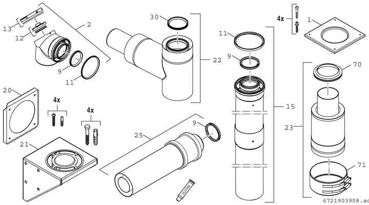 Bosch / Junkers Grundbausatz C53x, 80/125 mm, Fassade Bild 3