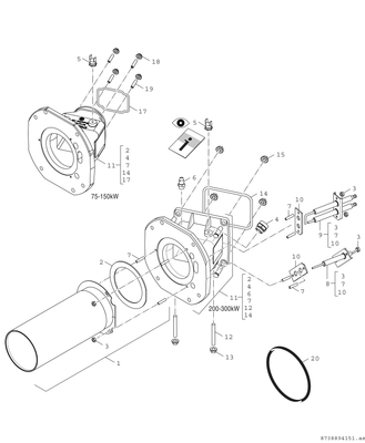 Bosch / Junkers Unterkomponente Kessel GC 7000 F Condens 7000 F - 100 H (rechts) Bild 9